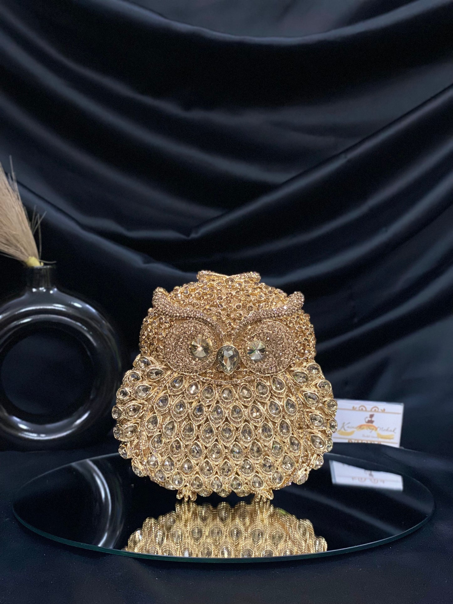 Gold Owl Crystal Clutch