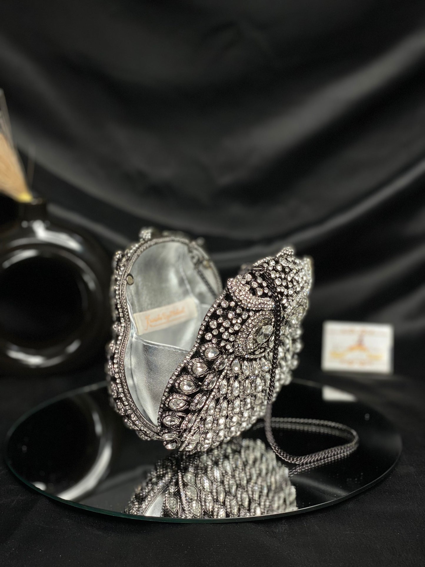 Black Owl Crystal Clutch
