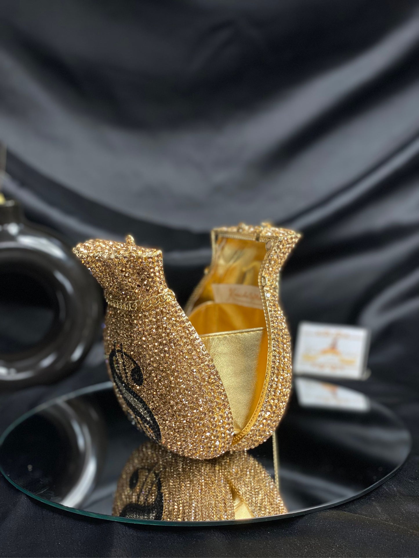 Gold Dollar Crystal Clutch