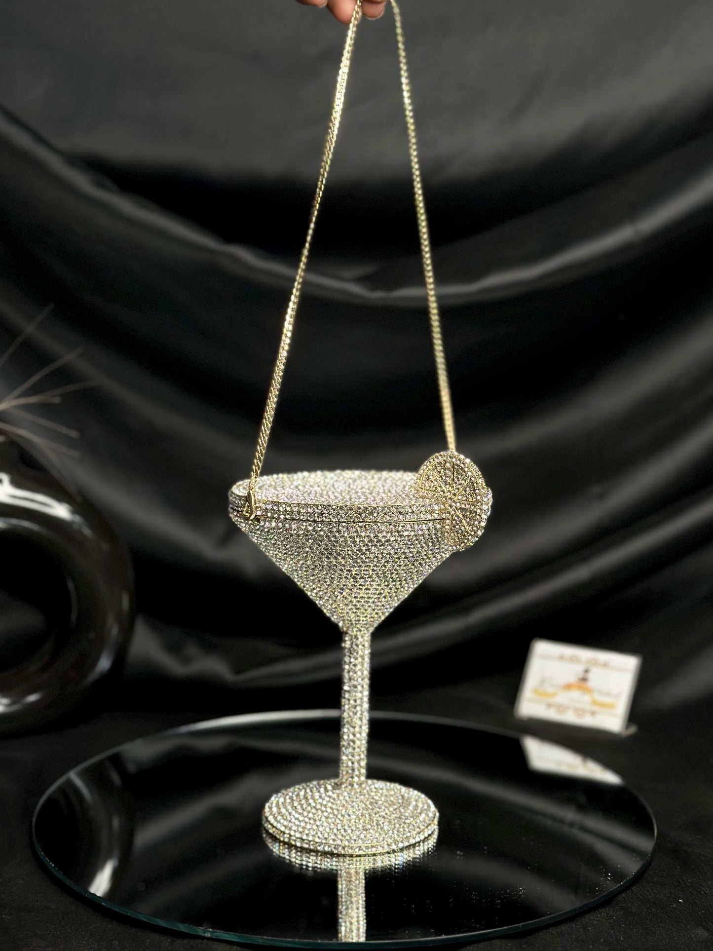 Martini Glass Crystal Clutch - Dual Colour