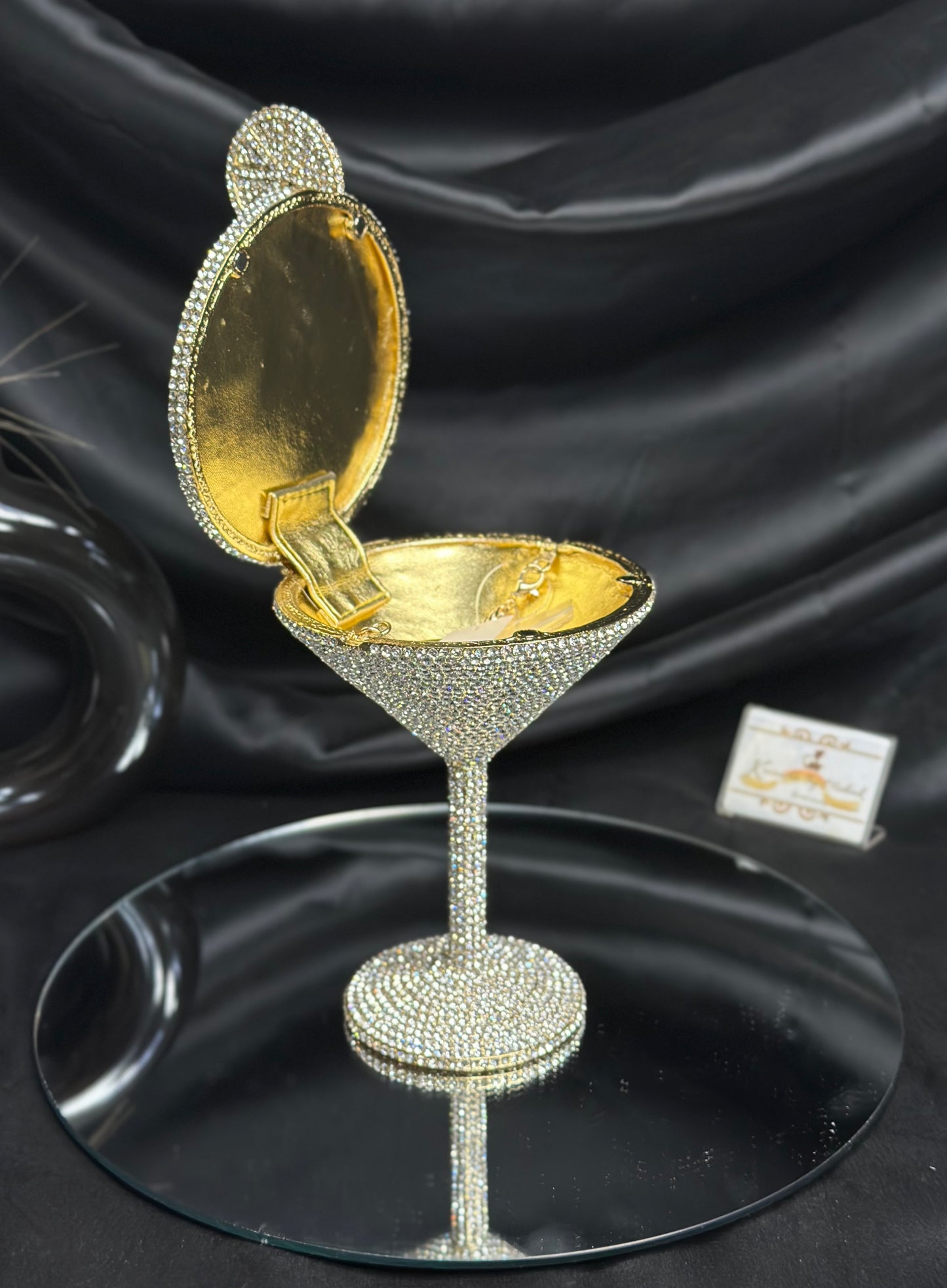 Martini Glass Crystal Clutch - Dual Colour