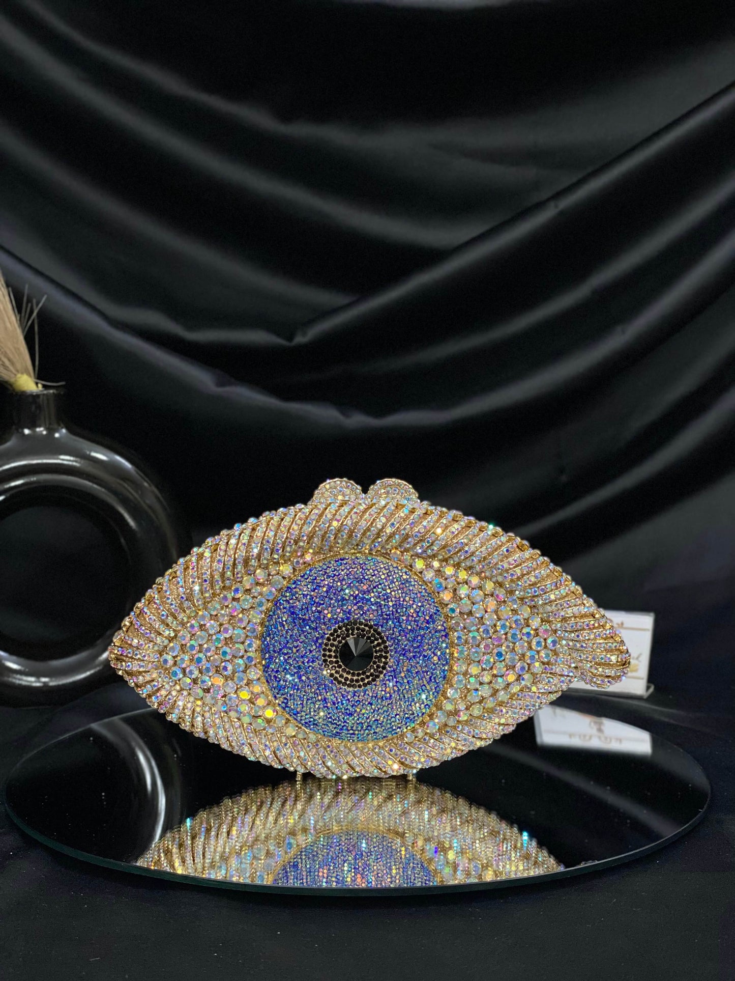 Gold Evil Eye Crystal Clutch
