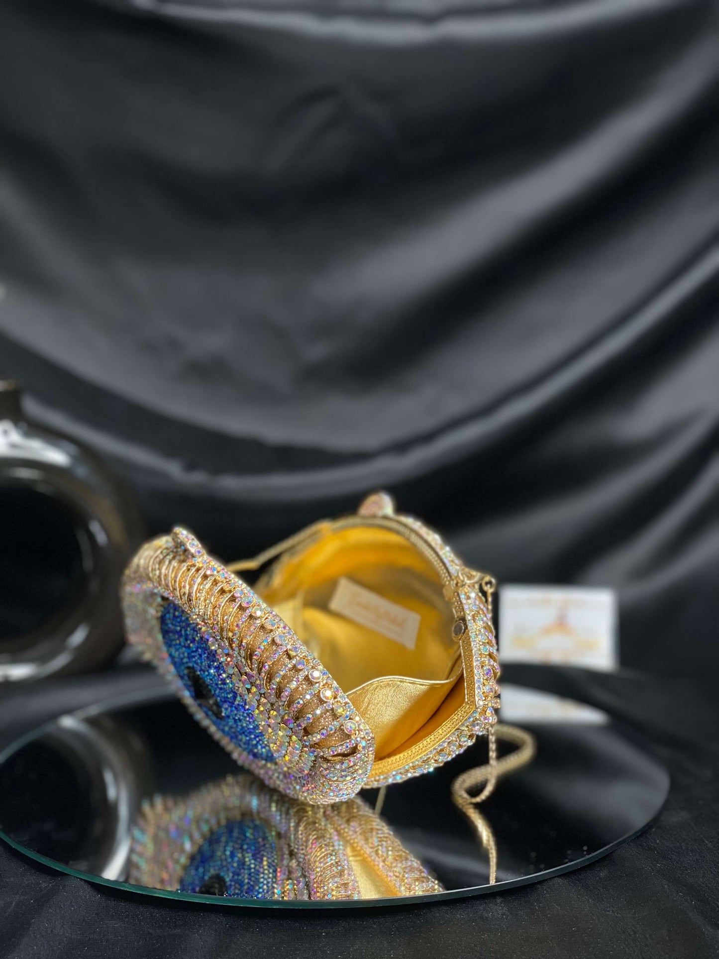 Gold Evil Eye Crystal Clutch