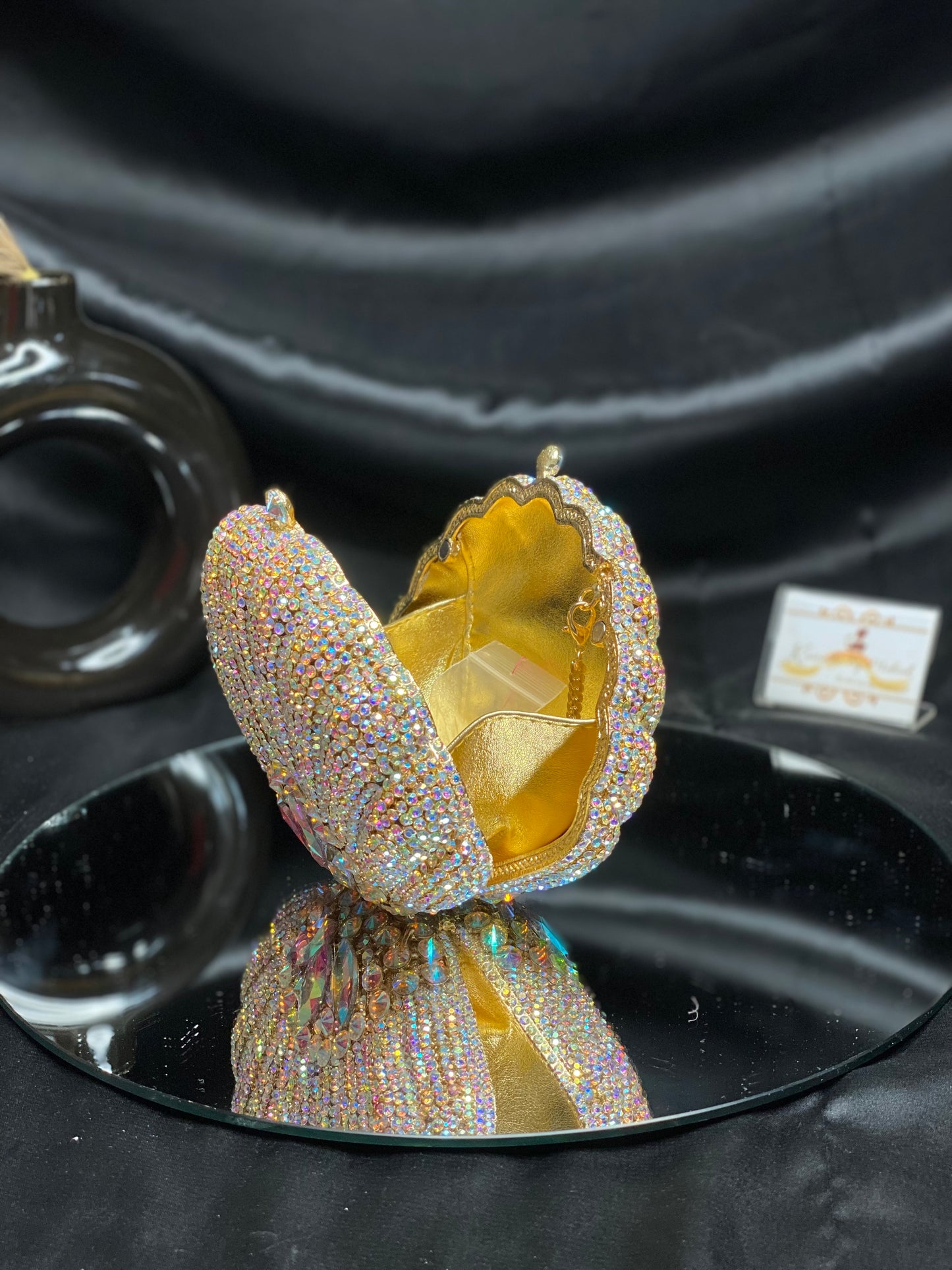 Rainbow Sea Shell Crystal Clutch