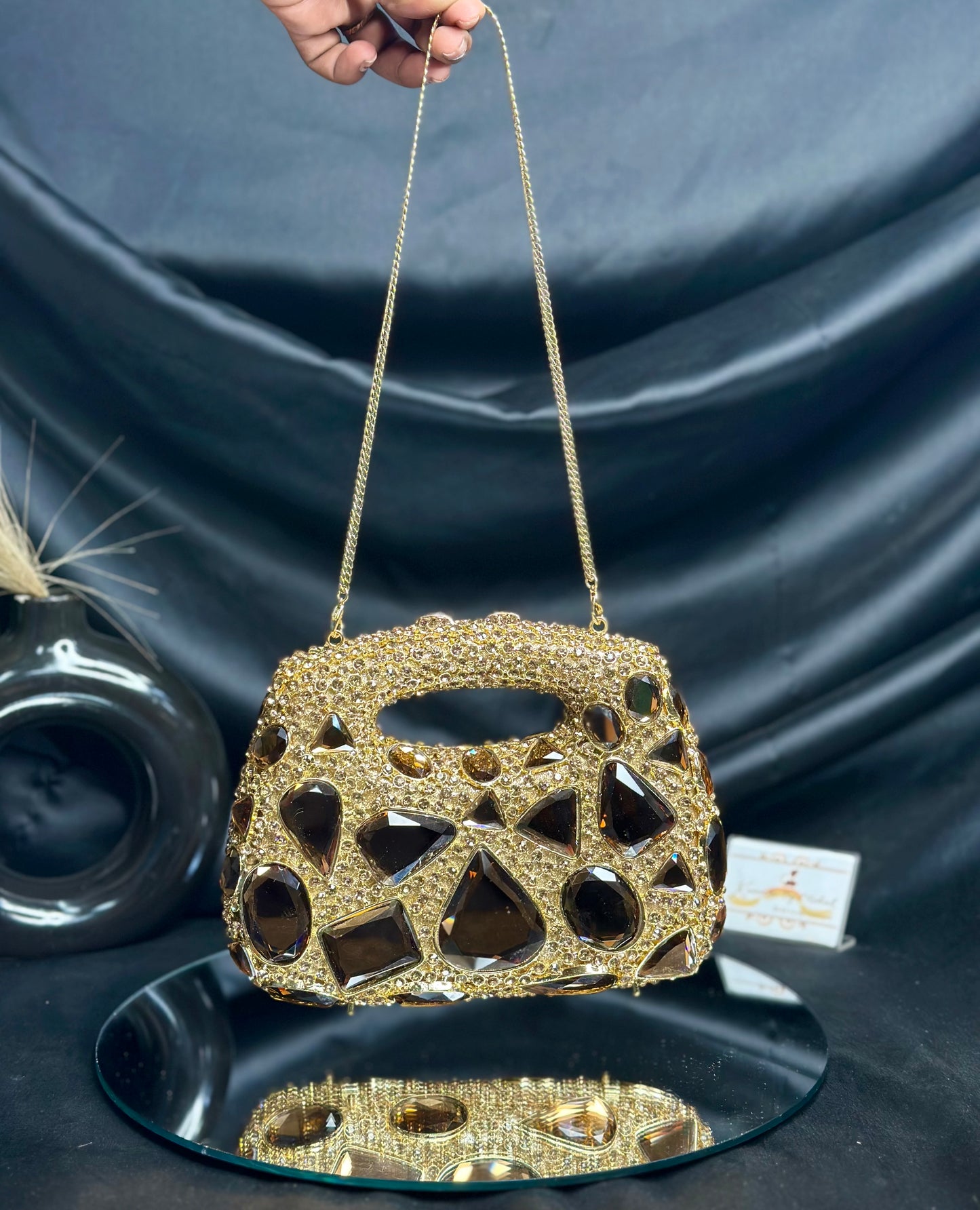 Jenna Crystal Clutch - Copper