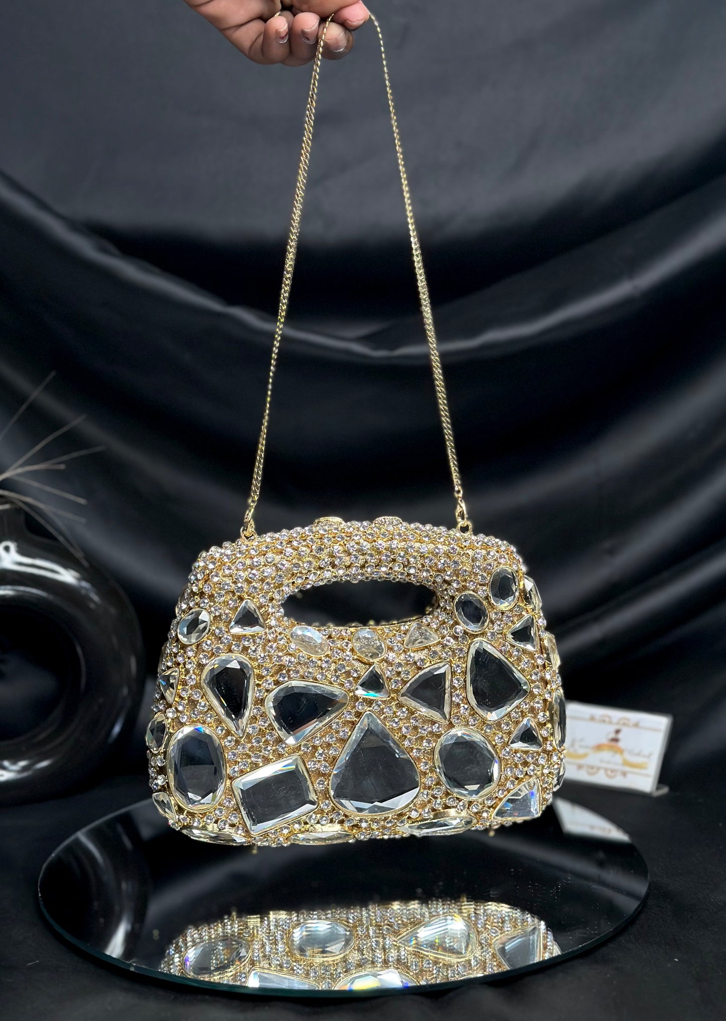 Jenna Crystal Clutch - Gold