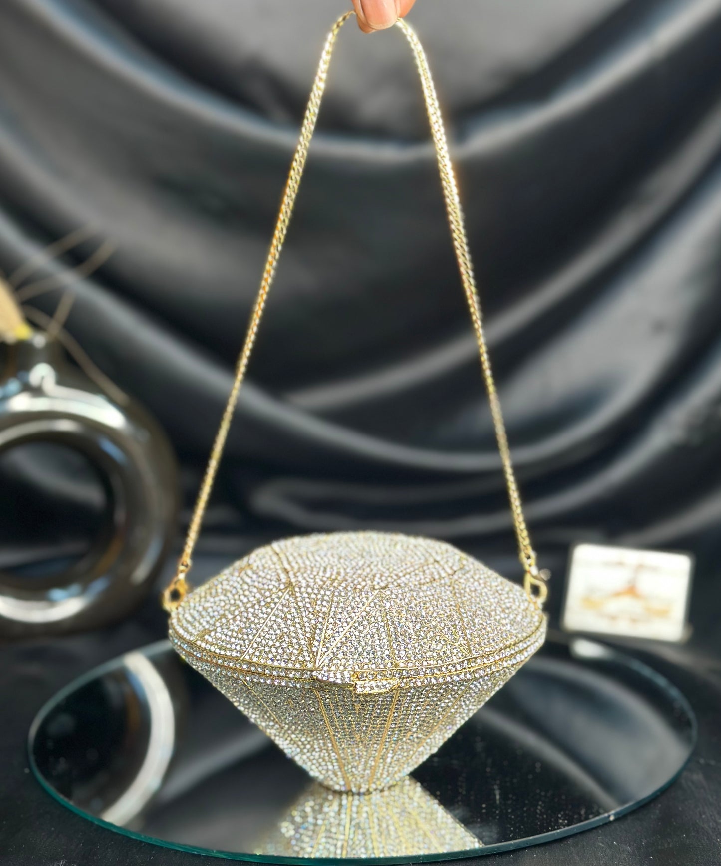 Diamond Crystal Clutch - Gold