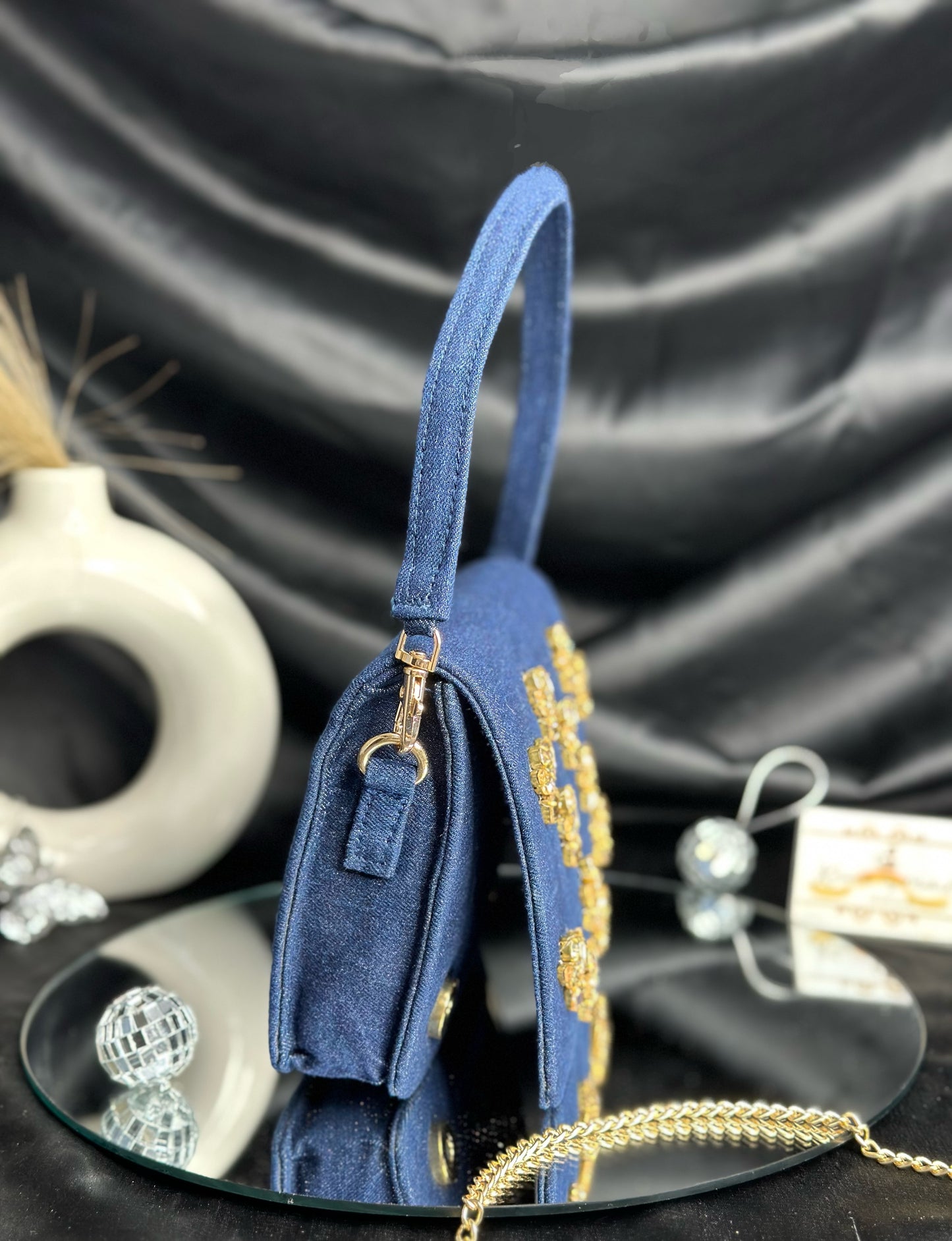 Denim Stud Bag