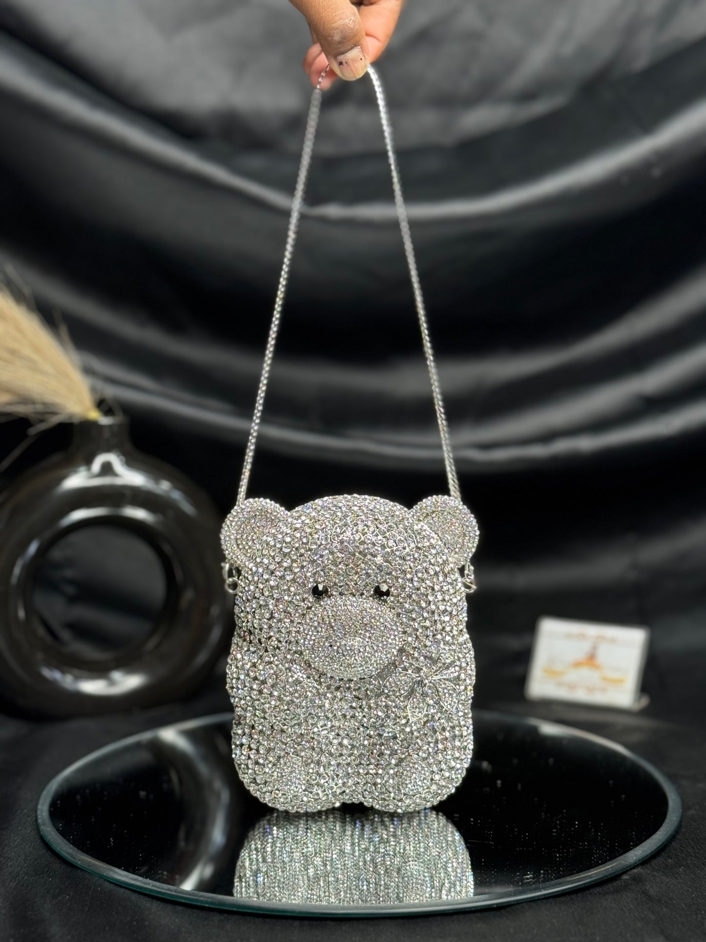 Teddy 2.0 Crystal Clutch - Silver