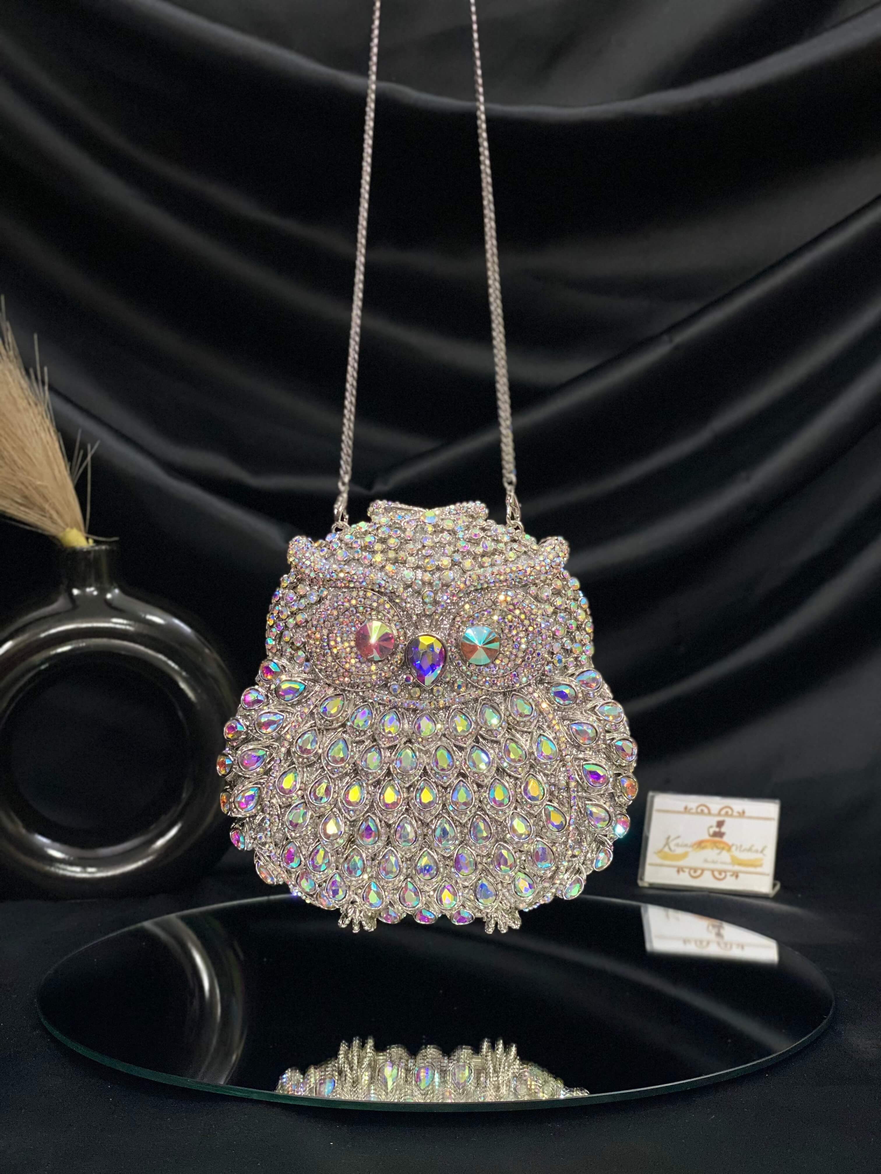 Judith Leiber New York Swarovski Crystal Minaudiere Clutch Purse Evening  Handbag