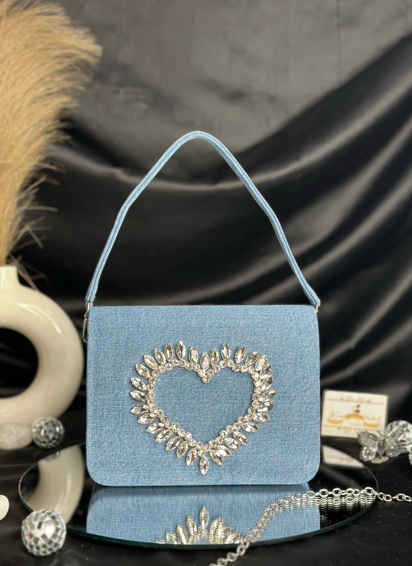 Denim Heart Bag