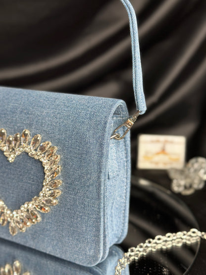 Denim Heart Bag