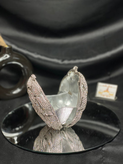 Silver Flower 2.0 Crystal Clutch