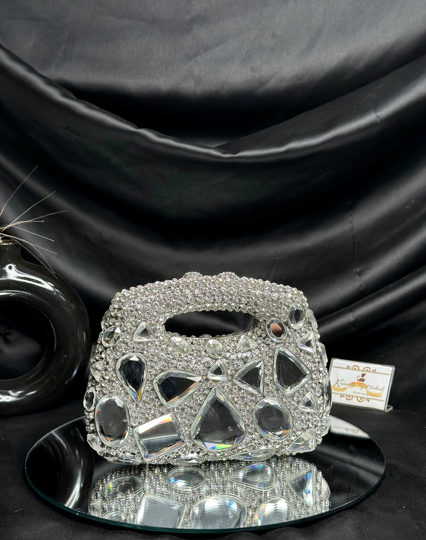 Jenna Crystal Clutch - Silver