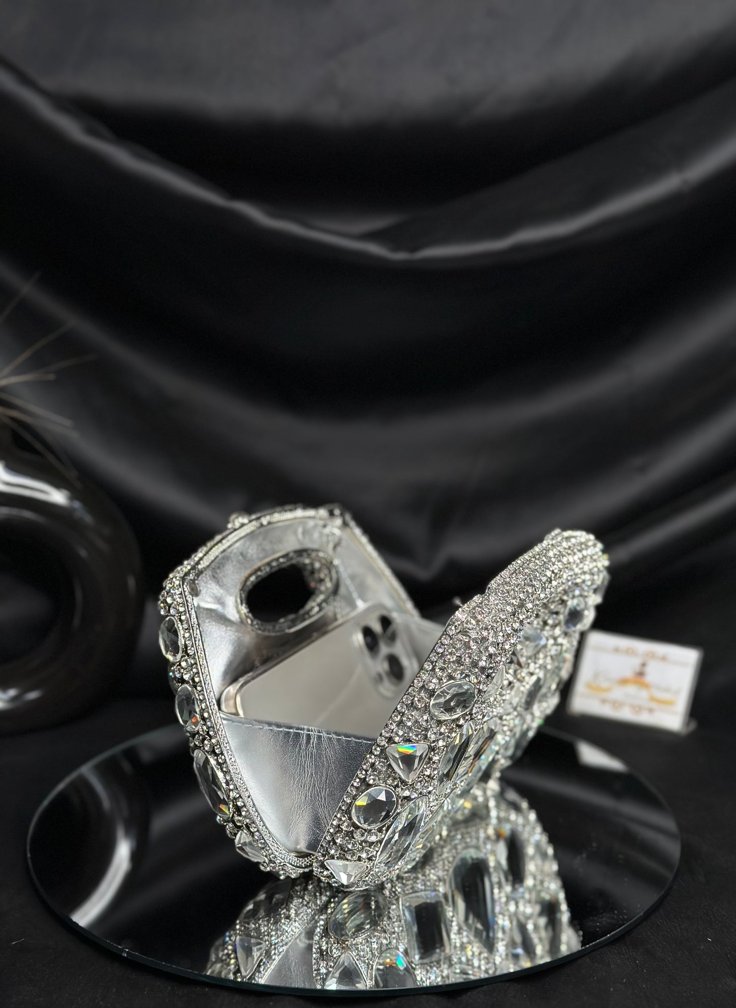 Jenna Crystal Clutch - Silver