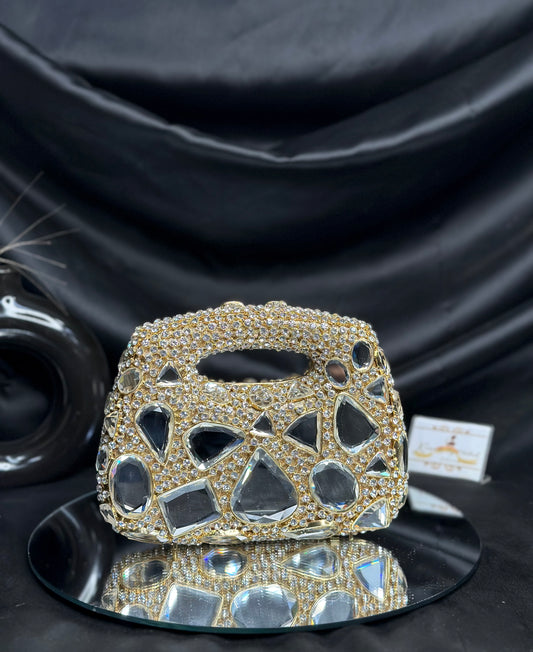 Jenna Crystal Clutch - Gold