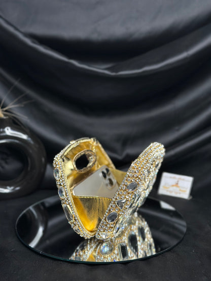 Jenna Crystal Clutch - Gold