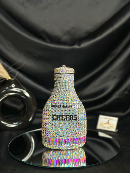 Champagne Bottle Crystal Clutch