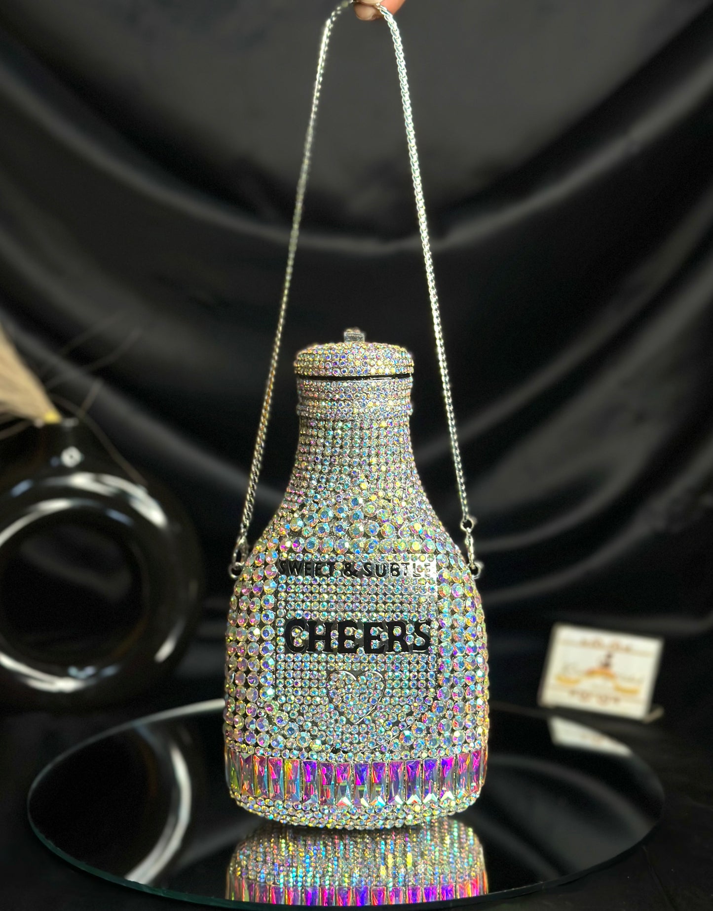 Champagne Bottle Crystal Clutch