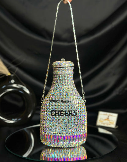 Champagne Bottle Crystal Clutch