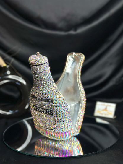 Champagne Bottle Crystal Clutch