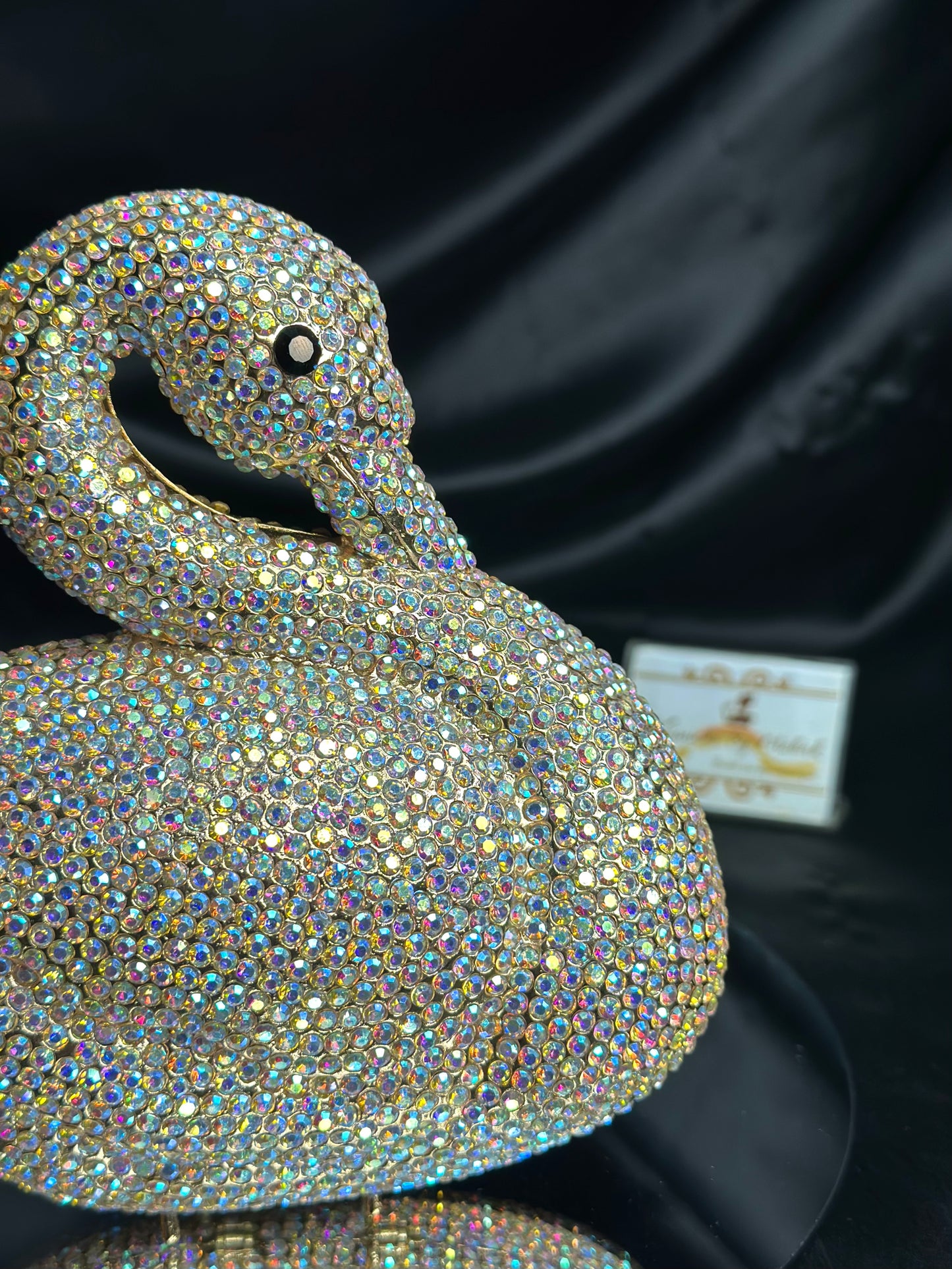 Swan Crystal Clutch - Gold Rainbow