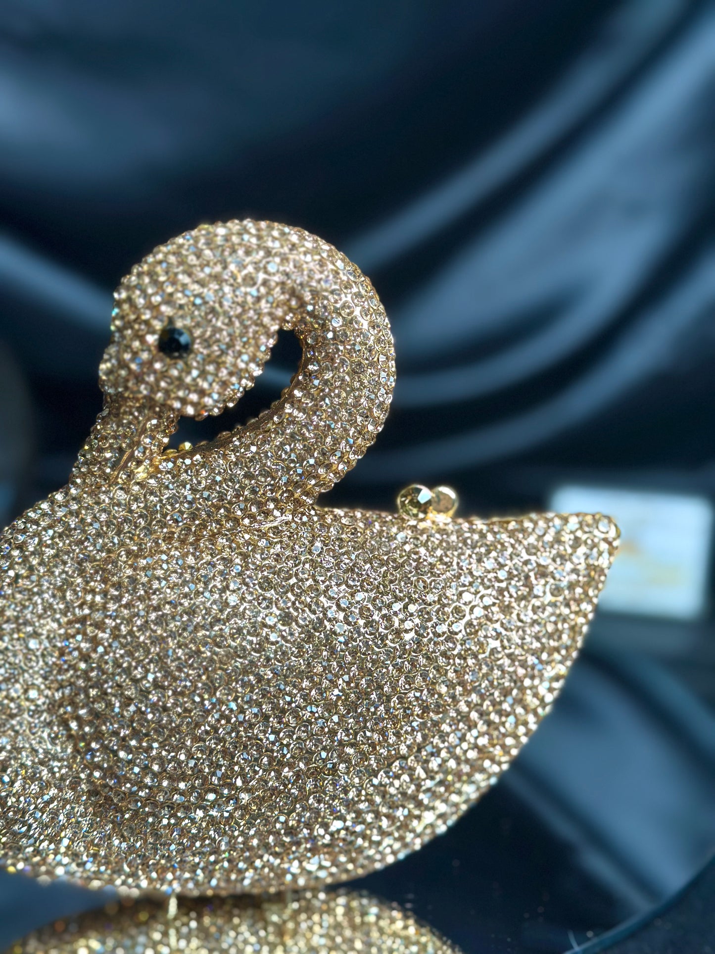 Swan Crystal Clutch - Gold