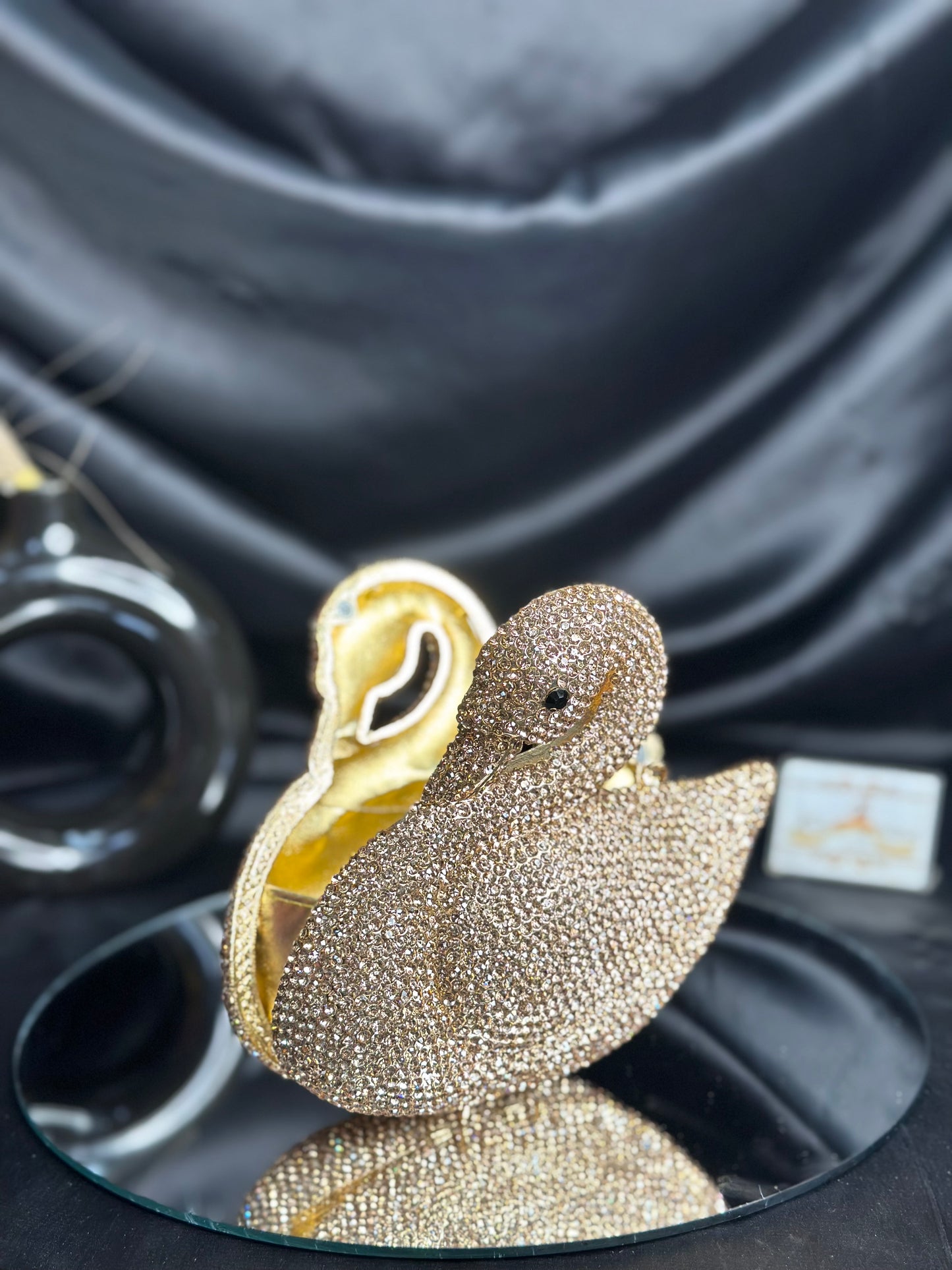 Swan Crystal Clutch - Gold