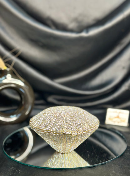 Diamond Crystal Clutch - Gold
