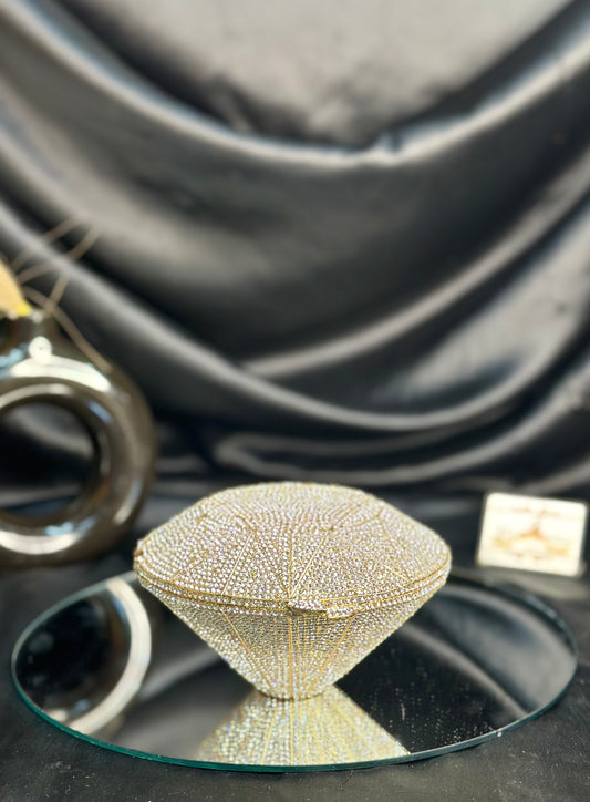 Diamond Crystal Clutch - Gold