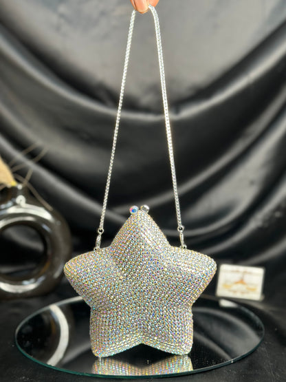 Star Crystal Clutch - Silver
