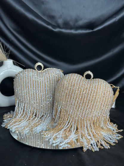 Heart Tassel Clutch