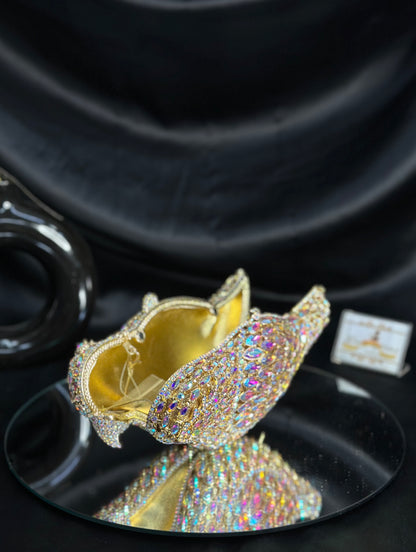 Bird Crystal Clutch - Gold AB