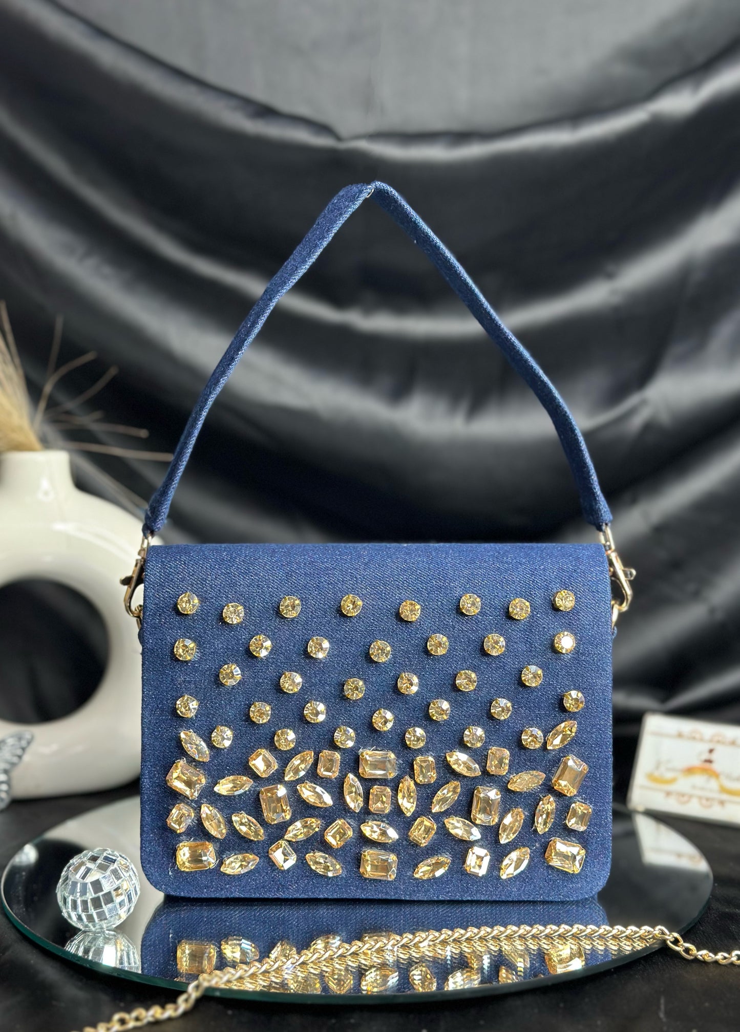 Denim Stone Bag