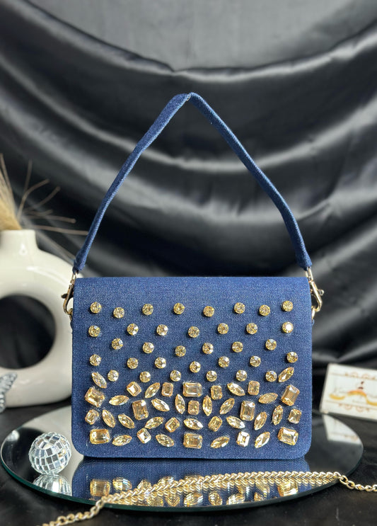 Denim Stone Bag