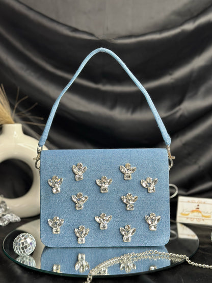 Denim Stud Bag