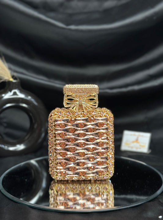 Perfume Crystal Clutch - Rose gold